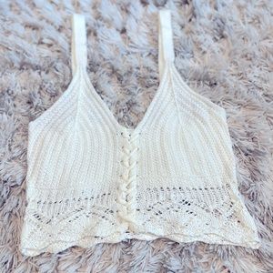 Crochet Tank Top Blouse (White)